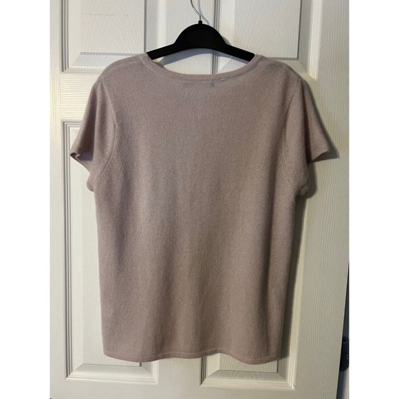 InCashmere In Cashmere Sweater Top XL Extra Large Short Sleeve Crystals $195 - Picture 4 of 6